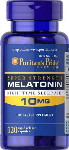 Puritan's Pride Super Strength Rapid Release Capsules, Melatonin, 10 Mg (480 Count)