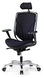 MaiChair High Back Chair with Adjustable Arms, Black