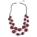 Purple Short Cherries Necklace with Beaded Balls - Guatemala