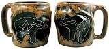 Set Of Two (2) MARA STONEWARE COLLECTION - 20 Oz. Rock Art Coffee Cup Collectible Dinner Mugs - Fetish Bear