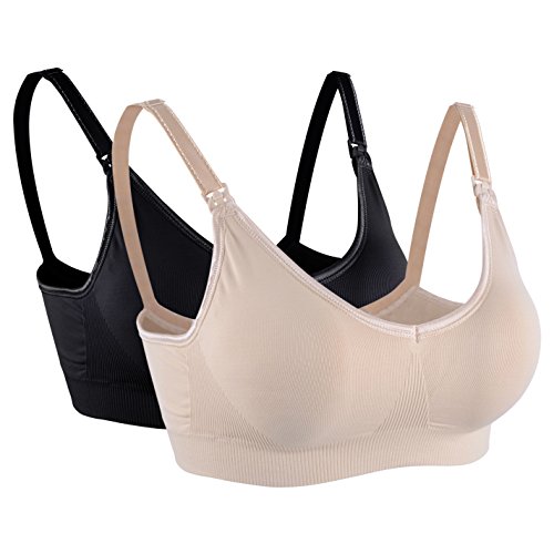 Aenlley women s 2 pack comfortable seamless sleeping bras materni…