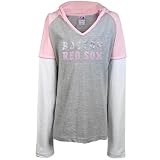 MLB Majestic Boston Red Sox Youth Girls Long Sleeve T-Shirt - Ash (12/14)
