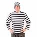 Prisoner Striped Shirt & Hat Costume Set, Adult X-Large