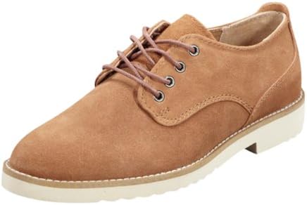 Topha Men's Spring Top Grain Leather Fashion Lace up Real Leather Shoes Ginger Yellow 44EU