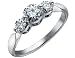 Diamond Engagement Anniversary Three Stone Ring 1/4 Carat (ctw) in 14K White Gold