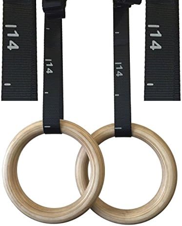 TZ Sport Gymnastic Rings with Numbered Straps - Perfect for CrossFit and Conditioning (1.25)