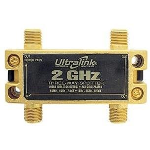 Ultralink PLATINUM Series Videophile Pro 3 GHz 3-Way Signal Splitter - Antenna splitter - F connector (F) - F connector (F)