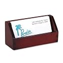 Harmony Wood Business Card Holder, Capacity 60 2-1/4 x 4 Cards, Mahogany