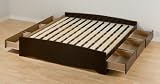 Prepac King Platform Storage Bed, Espresso