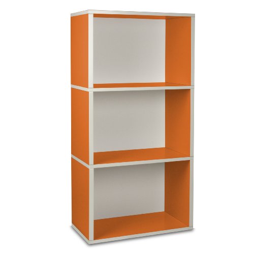 Way Basics Rectangle Plus Eco-Friendly Modern 3-Shelf Storage Unit, Orange