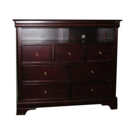 TV Dresser Stand Louis Philippe Style in Deep Mahogany Finish