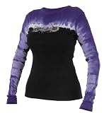 V-Twin Womens Fat Boy Motorcycle Long Sleeve Tie Dye T-Shirt Black/Purple Medium M