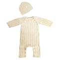 Tadpoles Cable Knit Romper and Hat Set - Natural