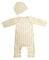 Tadpoles Cable Knit Romper and Hat Set - Natural