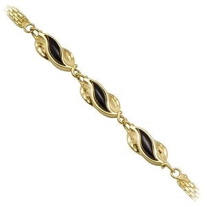 Black Coral Paradise Bracelet in 14K Yellow Gold by 
