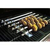 Charcoal Companion SR8816 Steven Raichlen Stainless Steel Kabob Rack with Six Skewers Set