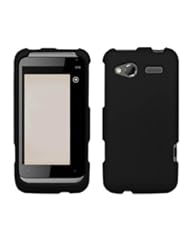 Hard Plastic Snap on Cover Fits HTC C110e Radar 4G Omega Solid Black (Rubberized) T-Mobile