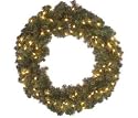 24" Pre-Lit Indoor Outdoor Christmas Wreath With 70 Clear Lights #H89547