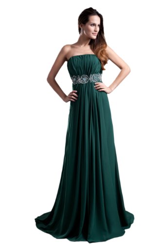 Womenâs Strapless Empire Waist Sweep Train Rhinestone Evening Dress ... Womenâs Strapless Empire Waist Sweep Train Rhinestone Evening Dress ...