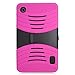 Eagle Cell Alcatel OneTouch Pop 7 Tablet Hybrid Armor Protective Case with Stand - Retail Packaging - Black/Hot Pink