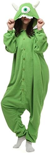 Cartoon Animal Cosplay Onesies Purple Elf Pajamas Jumpsuit Hoodies Adults Cos Costume (L (166cm-175cm), Monster Mike)