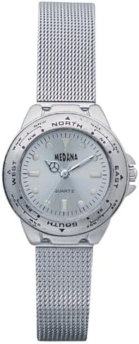 Women's Scandinavian Design Round Stainless-Steel Mesh Band Watch # 2327-Steel