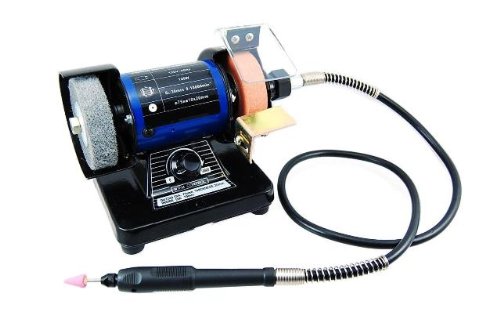 Mini Bench Grinder & Polisher with Flex-Shaft Rotary Micro-Tool with 100-Piece Accessory Set
