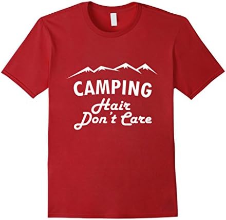 Men's Camping Hair Don't Care Shirt Camping Shirts Large Cranberry