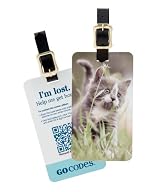 GoCodes Smart QR Bar Code Luggage Tag - Cute Kitten One Size
