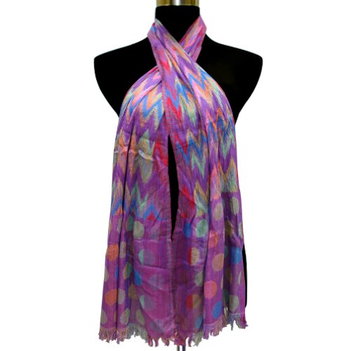 Soft Multi Color Cotton Silk Scarf, Fashion Neck Wear For Youngsters (Free Shipping) Scrf0119r