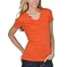 Mossimo Supply Co. Juniors Short Sleeve Value Deep Scoopneck Tee - Orange Blaze S