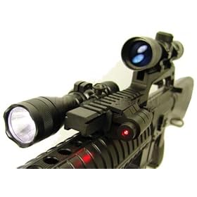 Z mount combo with 4x30 rifle scope, strobe flashlight, and red laser sight by 