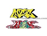 Blair Line HO Scale Graffiti Decal Set #18 NEZ/Hoax (2 per pack)