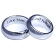 Couples Ring Two Rings Love Now and Forever High Quality Etched Stainless Steel Ring. Hypo-allergenic. Inspirational Relationship Jewelry
