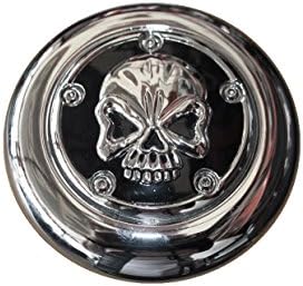 Chrome Skull Horn Cover for Harley Motorcycles with Cowbell Style Horn Cover