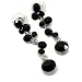 Black Crystal Linear Drop Earrings Fashion Jewelry