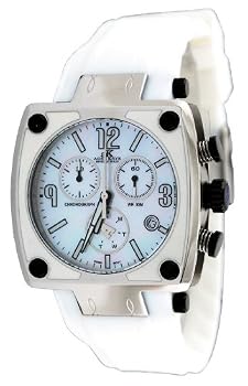 Adee Kaye #AK4051-L7 Women's White Lady Shox Collection Chronograph Watch