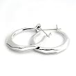 Sterling Silver Plain Hoop Earrings - Size: 34mm