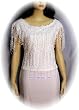 Fringed Rose Lace Top, White
