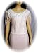 Fringed Rose Lace Top, White