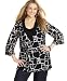 Style&co. Plus Size Stone-Print Lace-Trim Top