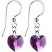 Austrian Crystal Heart February Birthstone Earrings MADE WITH SWAROVSKI ELEMENTS
