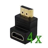 GTMax 4x Right Angle HDMI Adapter (M/F) For HDTV, PS3, Plasma TV, LCD TV, Bluray DVD, HD DVD, XBOX 360