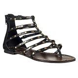 Women's Mossimo® Black Phyliss Nailhead Flat Sandals