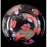 Red Hat Dazzle Design - Hand Painted - Platter/Serving Plate - 13 inch diameter