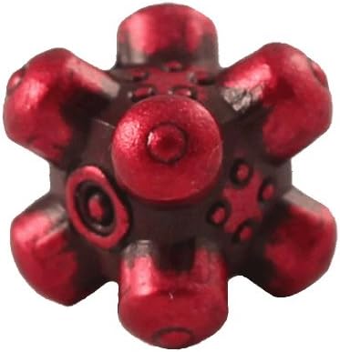1 (One) Single IronDie: Solid Metal Italian Dice - Red Barrier (Die-Cast Designer Six-Sided Die / d6)
