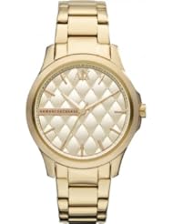 Armani Exchange Gold Quilted Gold Ion-plated Ladies Watch AX5201