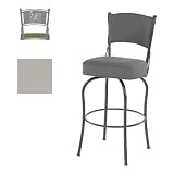 Garden Collection Bar Stool With Wine Back - 26 Inch Seat - Silver