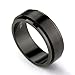 8MM Stainless Steel Black Spinner Ring Wedding Band (Size 5 to 15)