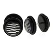 Black Acrylic Faux Plug - Zebra Logo - 16g Stud Wire - 00g Fake Plug - Sold as a Pair